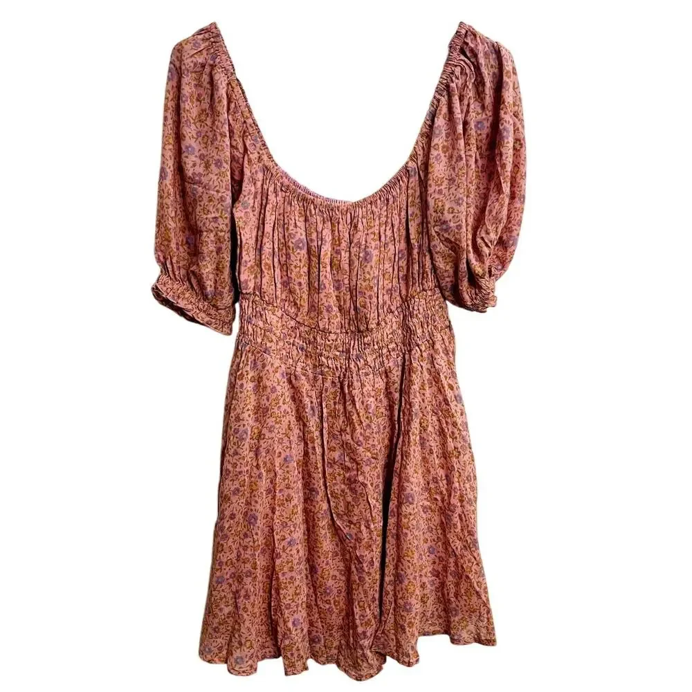 NWT SPELL & the Gypsy Collective Rae Mini Dusty Pink Floral Dress Size M Boho - Picture 2 of 4